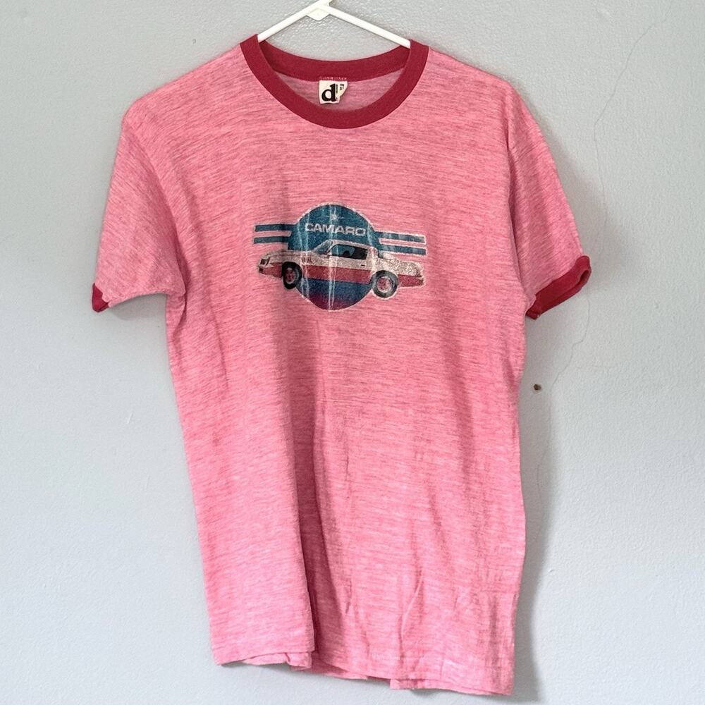 Vintage Camaro T Shirt Downerwear Youth XL Red Glitter Single Stitch 70s 80s